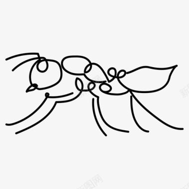 蚂蚁虫子手绘图标图标