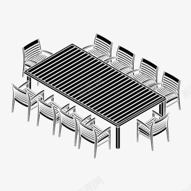 塑料杯子花园桌椅子餐厅图标图标