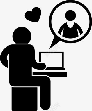 网恋电脑情侣图标图标