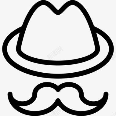 时髦绅士帽子图标图标