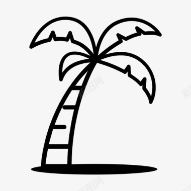 夏季旅游棕榈树海滩岛屿图标图标