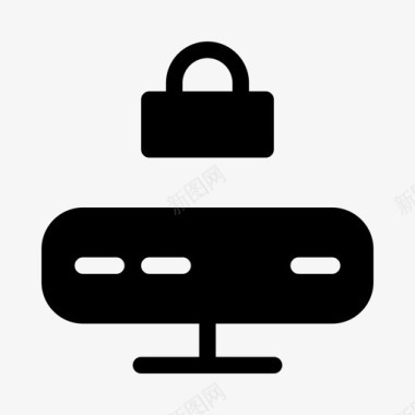 锁定服务器保护安全图标图标