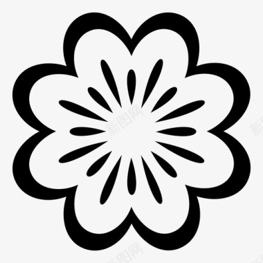 象征秋海棠花图案图标图标