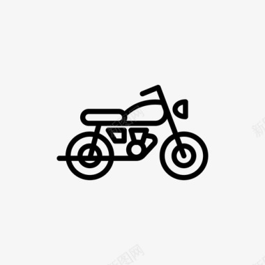 经典摩托车自行车咖啡赛车图标图标