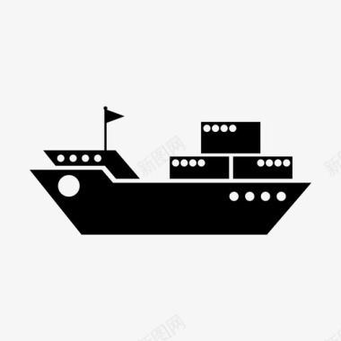 海运船运交货图标图标