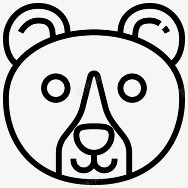 熊动物头图标图标