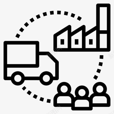 数字挂饰供应链分销工业图标图标