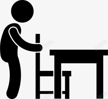 铭记职责学生布置桌椅布置儿童图标图标