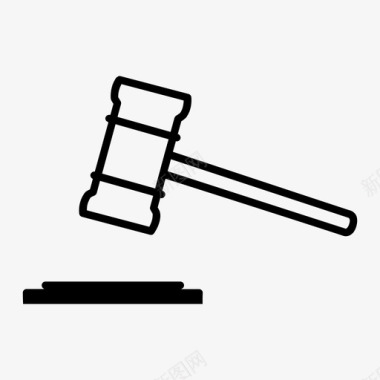 廉洁公正法官法庭锤子图标图标