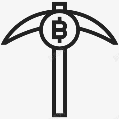 欧元货币比特币货币矿业图标图标