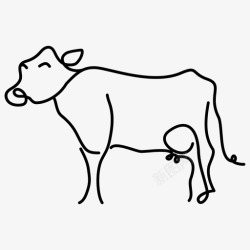 动物画牛动物手绘图标高清图片