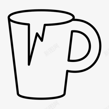 杯子破了咖啡杯坏了图标图标