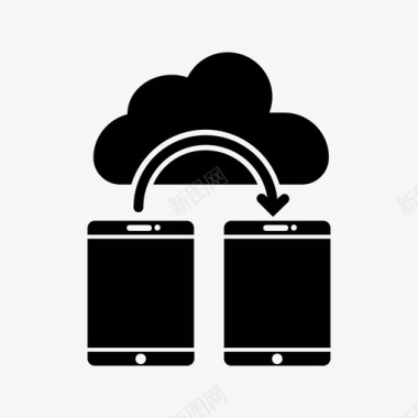 云传输云网络云服务器数据传输图标图标