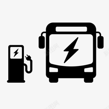 基础设施电动巴士充电基础设施图标图标
