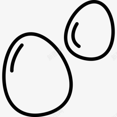 两个鸡蛋饮料和食物边界颜色图标图标