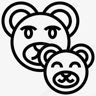熊动物母亲节图标图标