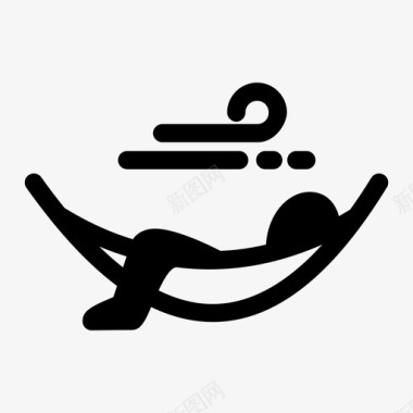 吊床躺下休息图标图标