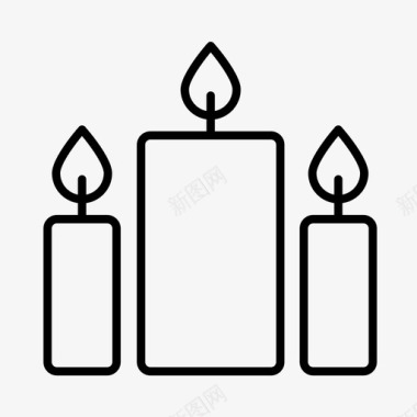简洁装饰标识蜡烛降临圣诞节图标图标