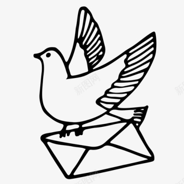 信鸽鸽子邮件图标图标