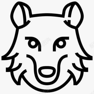 狼动物头图标图标