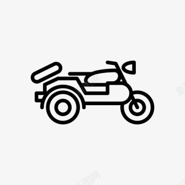 旧自行车摩托车复古图标图标