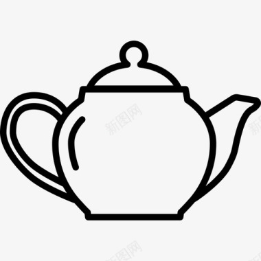 茶壶饮料和食物边框颜色图标图标