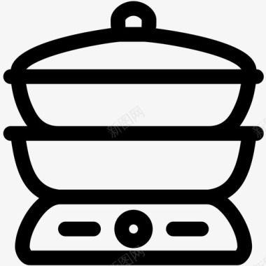 一居室户型蒸锅烹饪厨房图标图标