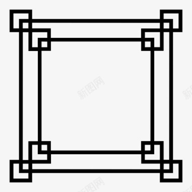 海浪框架中国框架边界装饰图标图标