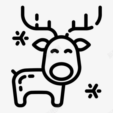 鹿圣诞节礼物图标图标