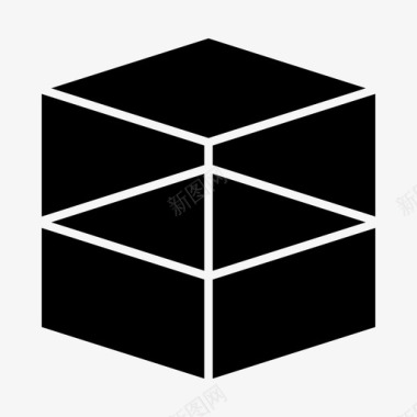 立方体盒立方体分层盒图标图标