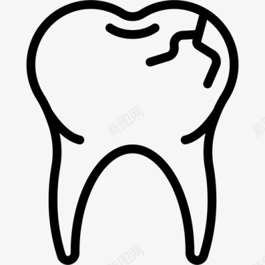 裂地裂牙牙臼齿图标图标