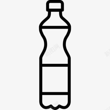 一瓶芬达饮料和食物边界颜色图标图标
