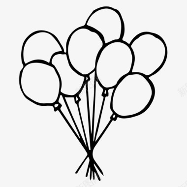气球手绘素描图标图标