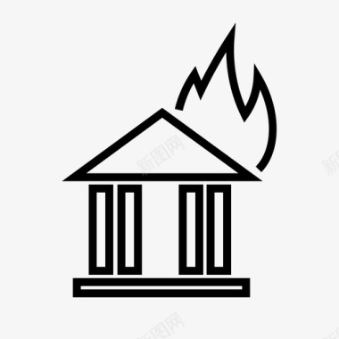 财务损失银行火灾和意外伤害保险图标图标