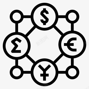 网络经济商业货币图标图标