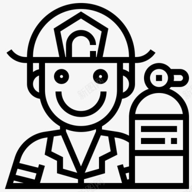 消防水消防员职业人图标图标