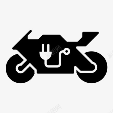 电动摩托车电力能源图标图标