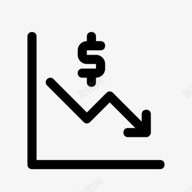 有收益下降美元收益图标图标