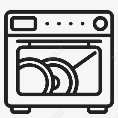 家用吹风机洗碗机家用女佣图标图标
