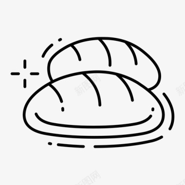 彩绘面包面包食物食物稀薄图标图标