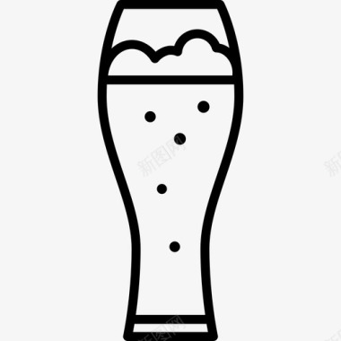 一杯啤酒饮料和食物边缘颜色图标图标