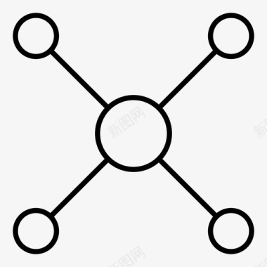 链式分子分子科学细线图标图标