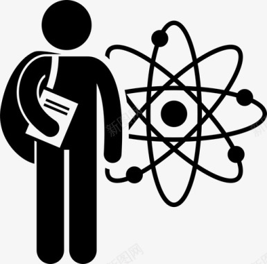 学习卡通人物原子工程学位学习图标图标