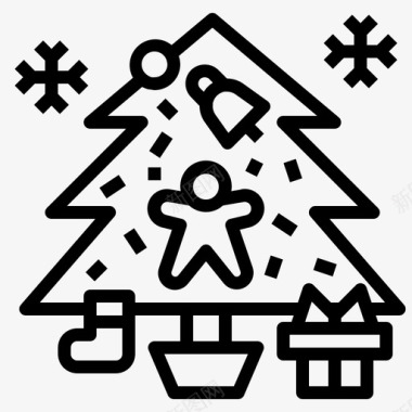 圣诞树礼物雪花图标图标