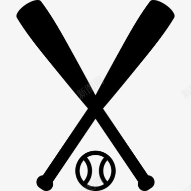 棒球棒和球体育运动偶像图标图标