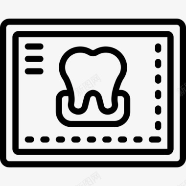 矢量发散光牙齿X光牙齿医学图标图标