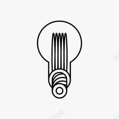 时尚灯丝灯泡电灯泡创意图标图标