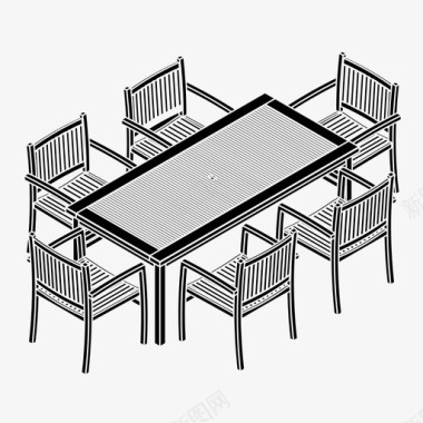 桌摆花园桌椅子餐厅图标图标