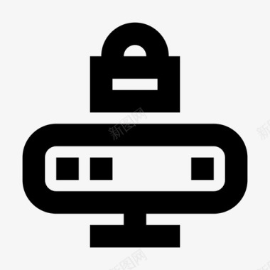 服务器受保护服务器锁保护图标图标