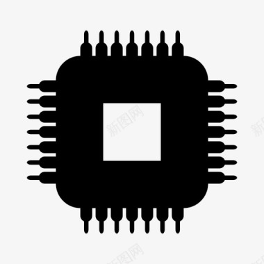 微型芯片微芯片计算机电子图标图标